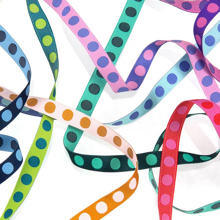 Renaissance Ribbons - Wholesale Ribbon - Gift Wrapping - 8yd Pack Pompoms 3/8" Tula Pink3