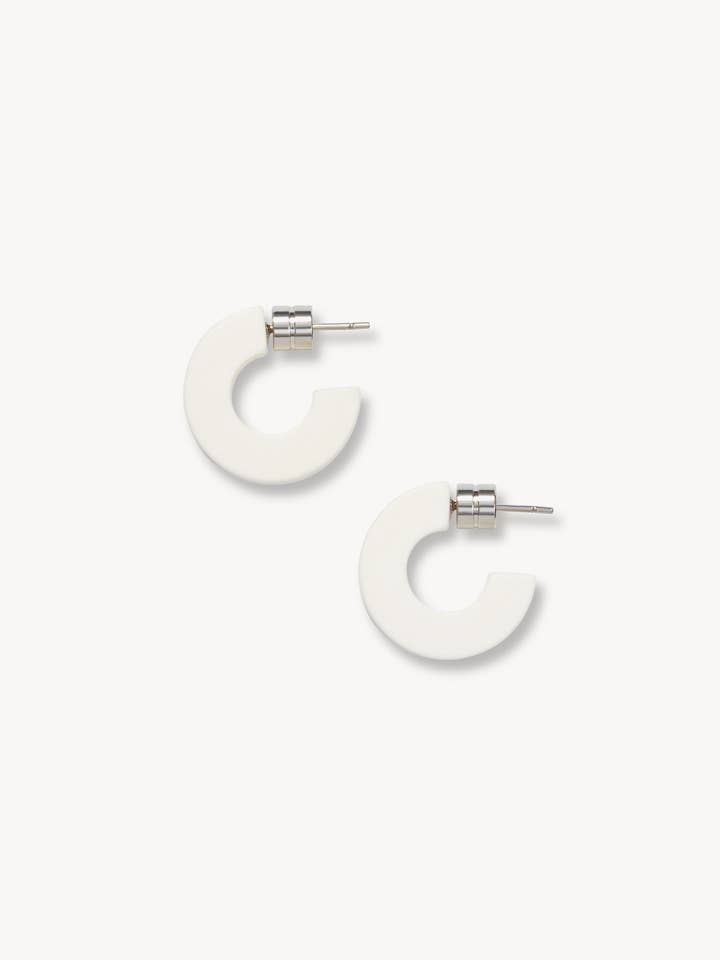 Muse Hoops in White Matte for wholesale by MACHETE
