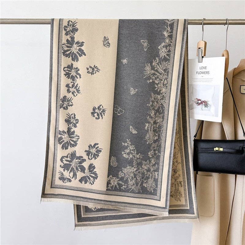 Ekartini - Wholesale Scarf - Women's - Women's Double-Sided Camellia Scarf   Chanel-Style Elegant Warm Neck Warmer Shaw3