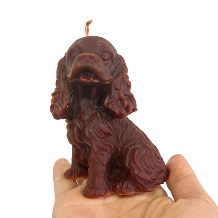 Cocker Spaniel Dog BeeswaxCandle 3.5 Inches tall for wholesale by Freedom Rocks