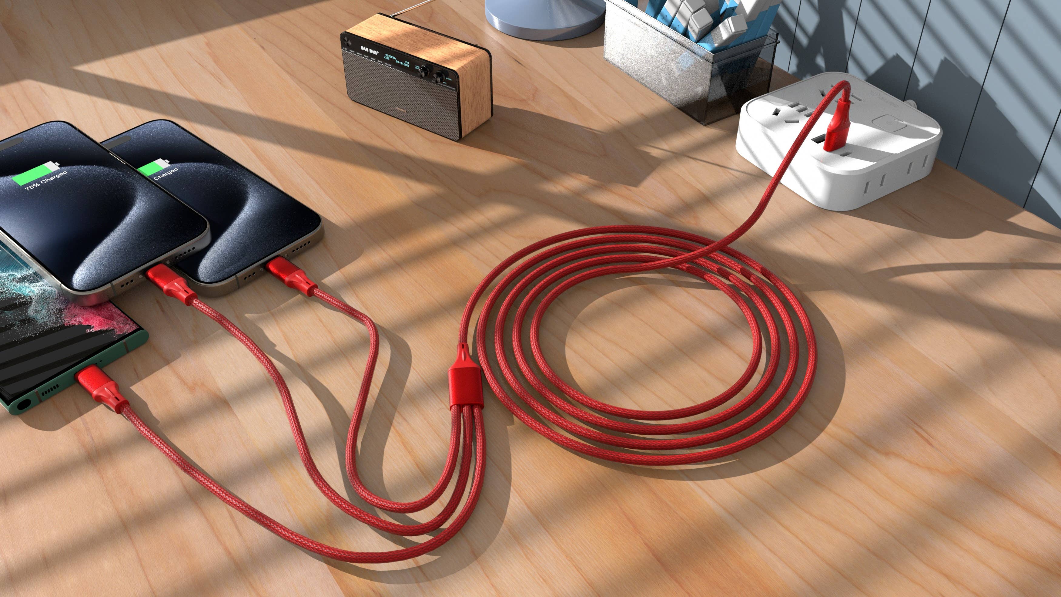 LAX Gadgets - Wholesale Charging Cable - 3-in-1 Cable For IPhone/Ipad & Android Devices - Retail Pack13