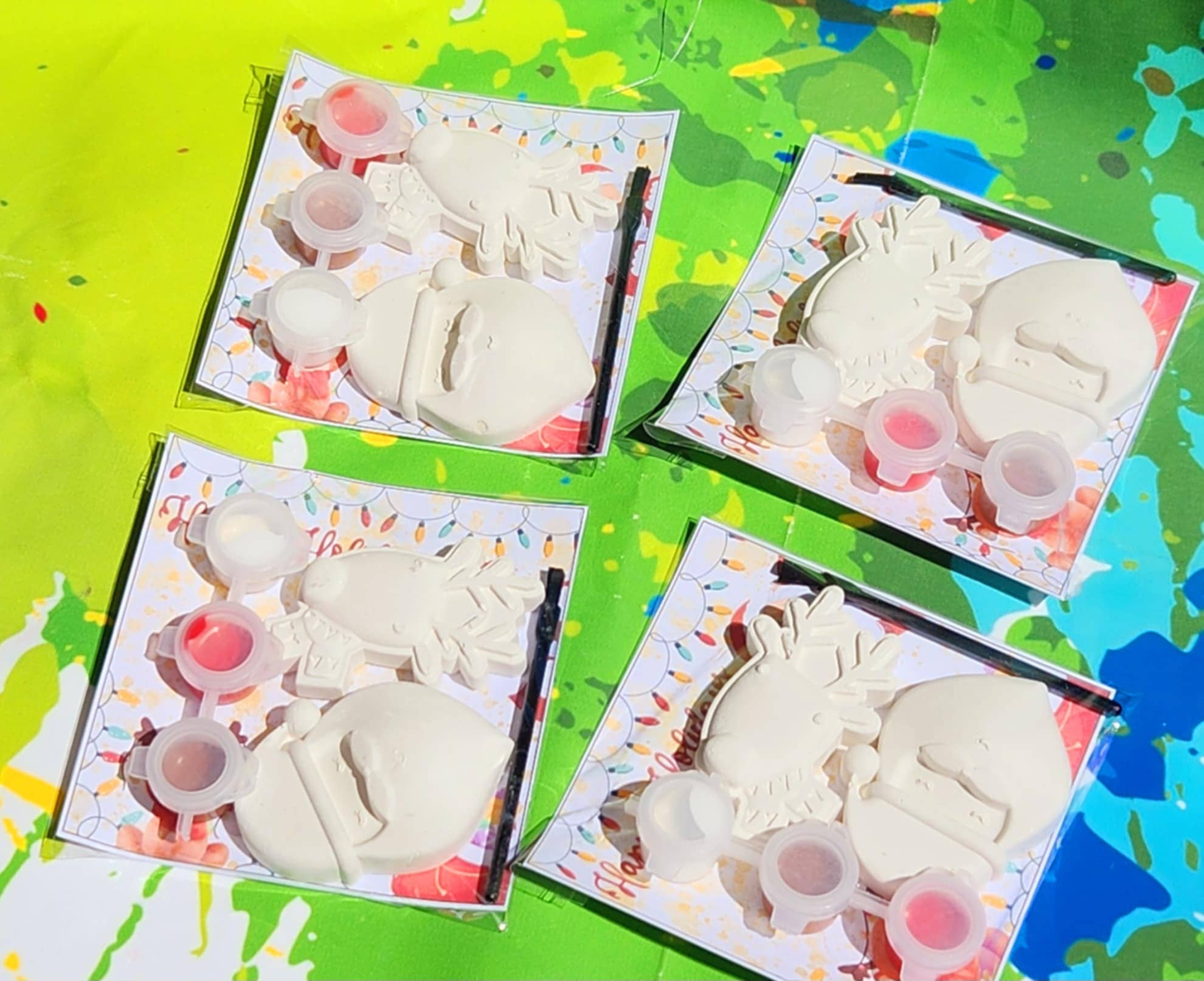 Snazzy Crayons - Vendita all'ingrosso Kit per lavoretti fai da te - Bambini - Kit di pittura in gesso fai da te con Babbo Natale e renne l Kids Craft1