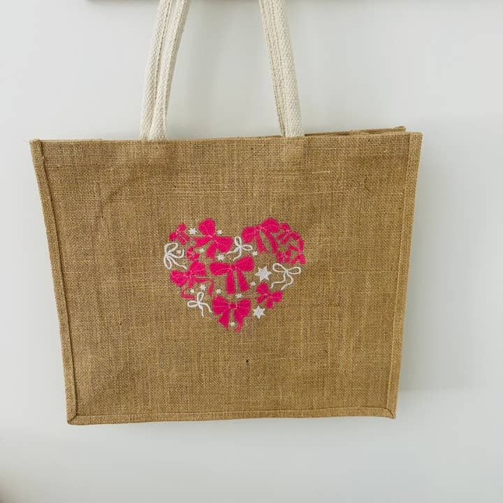 Jutetasche mit Knotenmotiv für den Großhandel von L'atelier d'Emilie