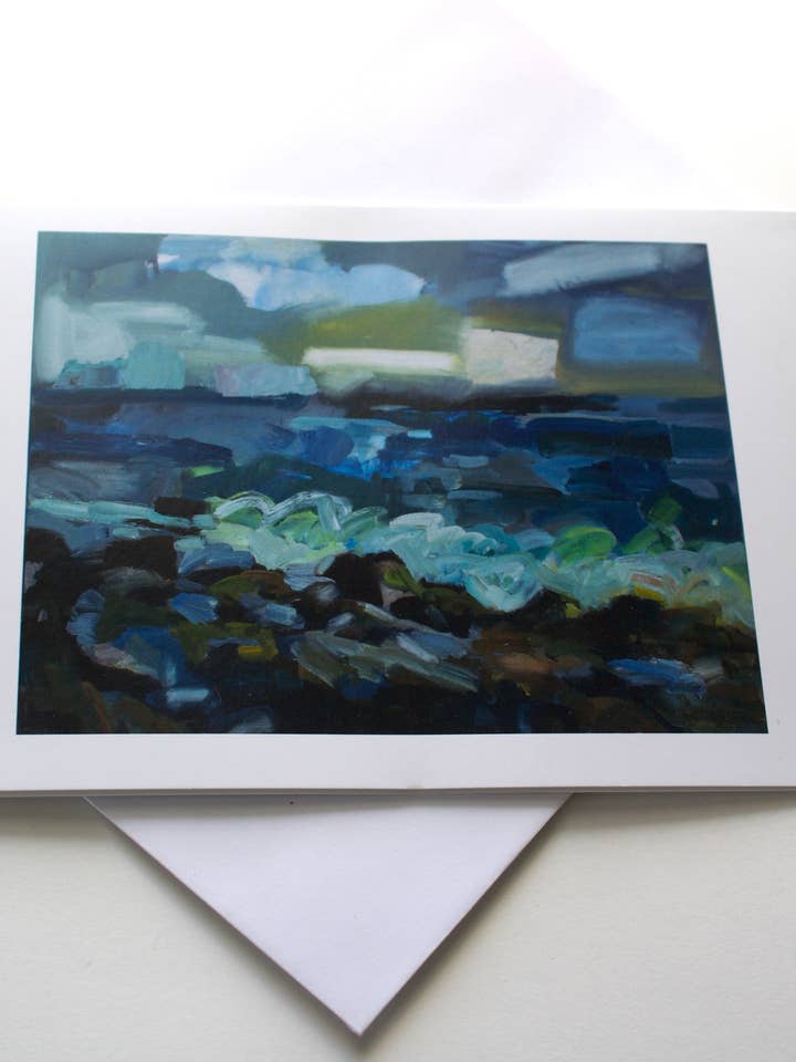 Blank card “Two Lights Active Surf” full color Art for wholesale by JD OShaughnessy