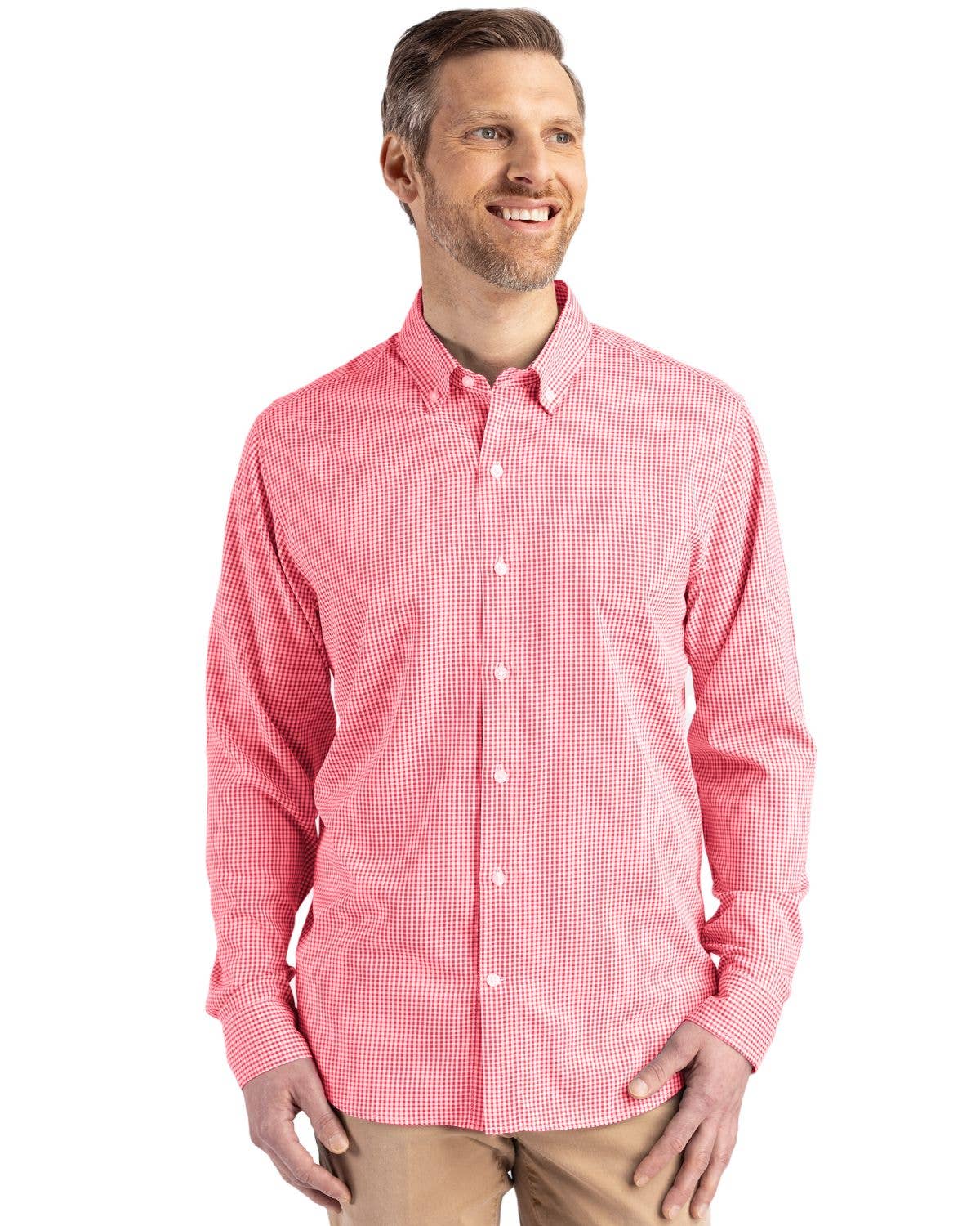 Cutter & Buck - Wholesale Button Down Shirt - Men's - Cutter & Buck Skyline Gingham Mens Big & Tall Dress Shirt30