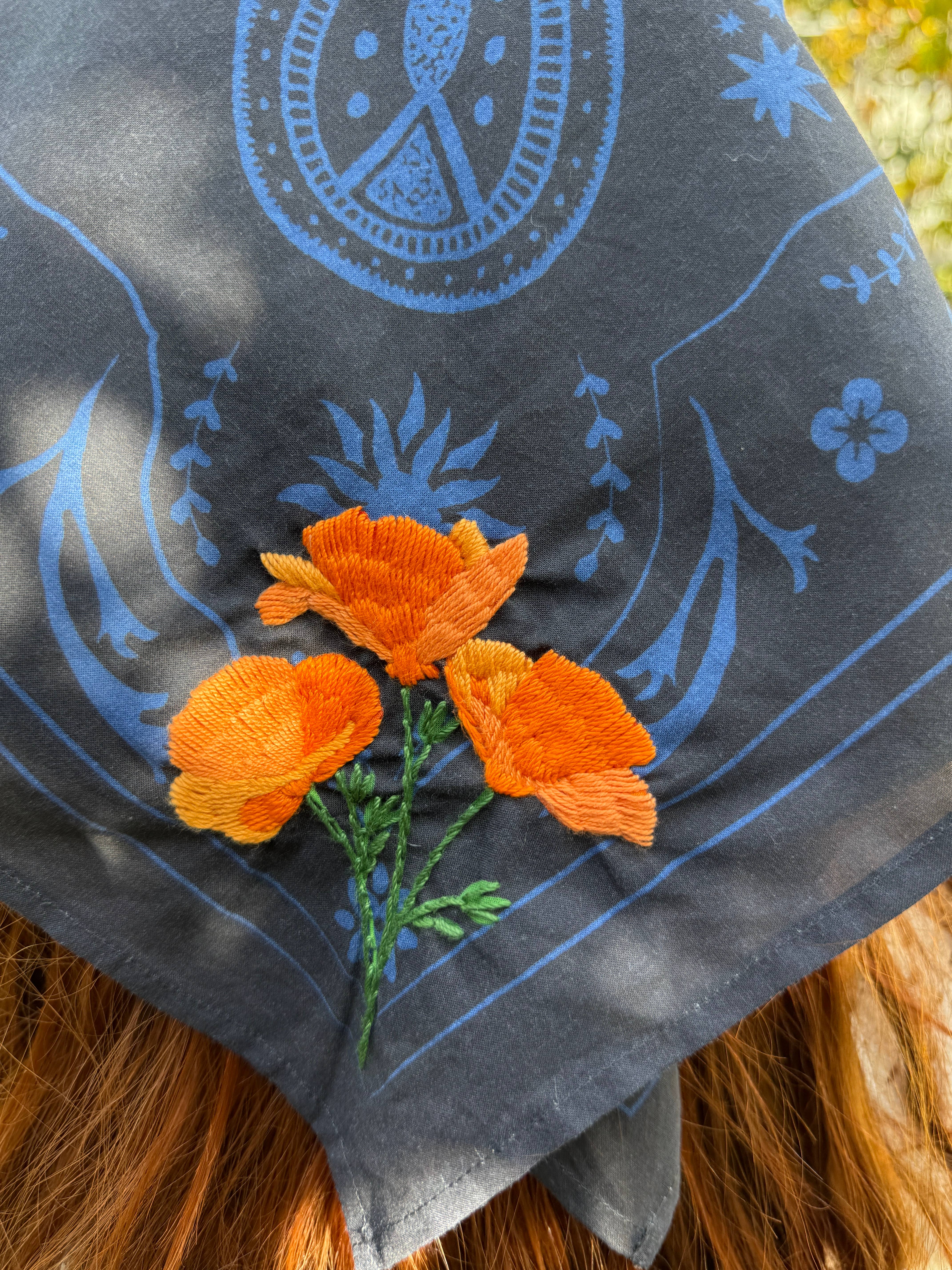 Wild as Heck - Wholesale Bandana - Women's - The Poppy Bandana ( wild rag, embroidered bandana, western)1