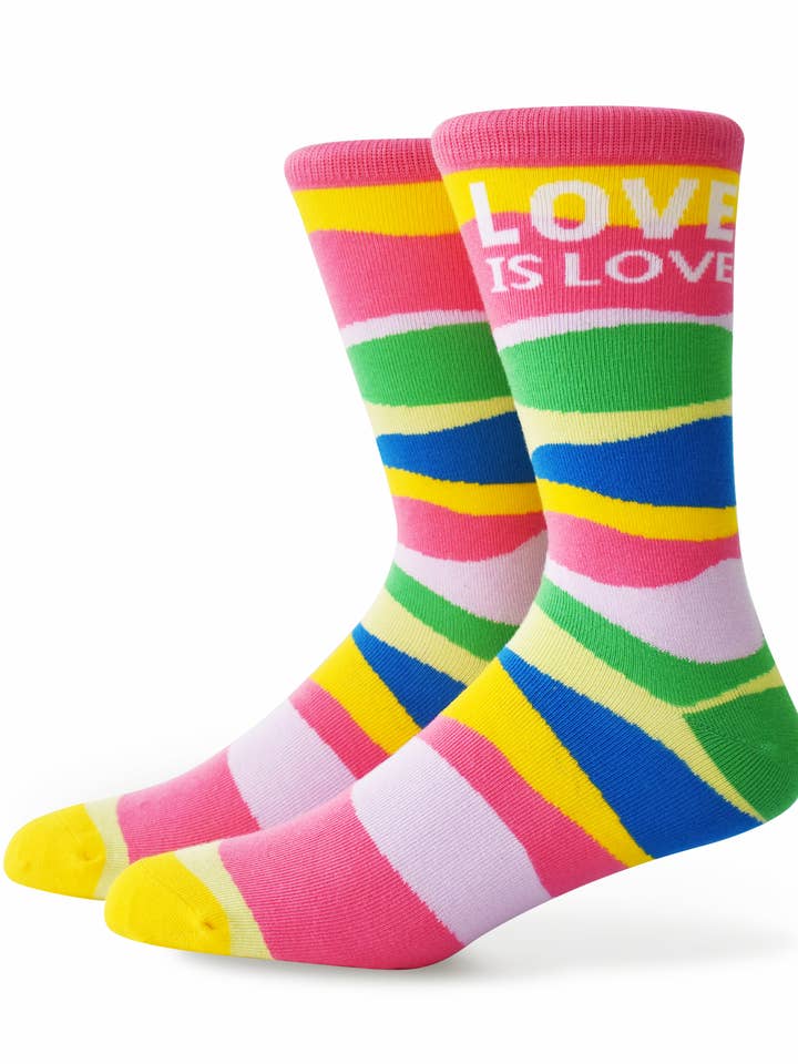 LGBTQ+Love is Love Socks: Rosa våg för wholesale av TrendyLake