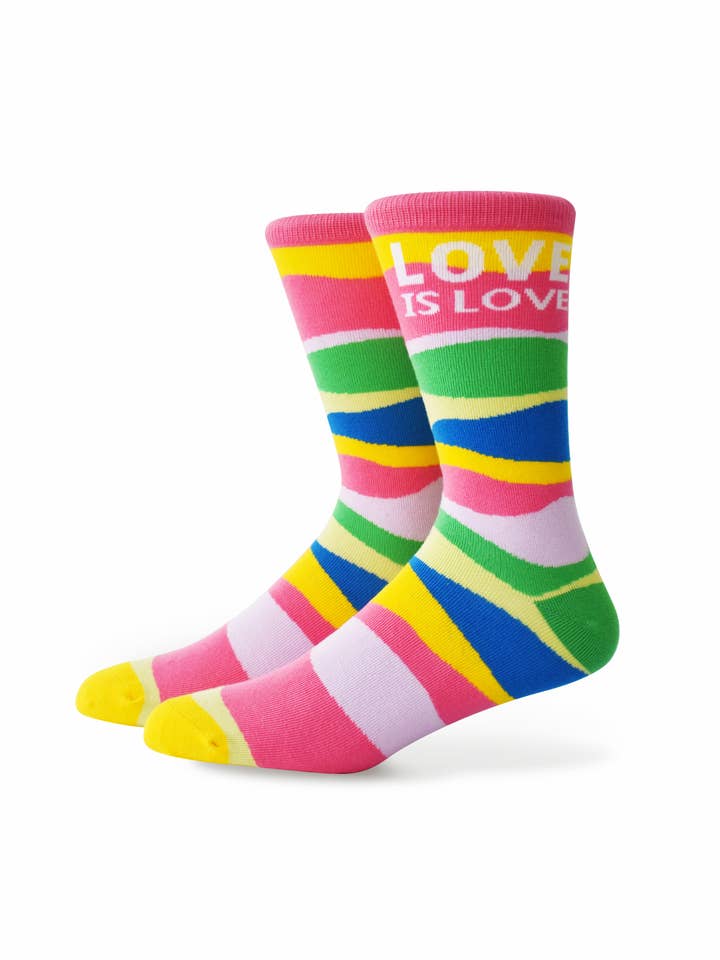 Chaussettes Love is Love pour LGBTQ+ : Pink Wave pour la vente par TrendyLake