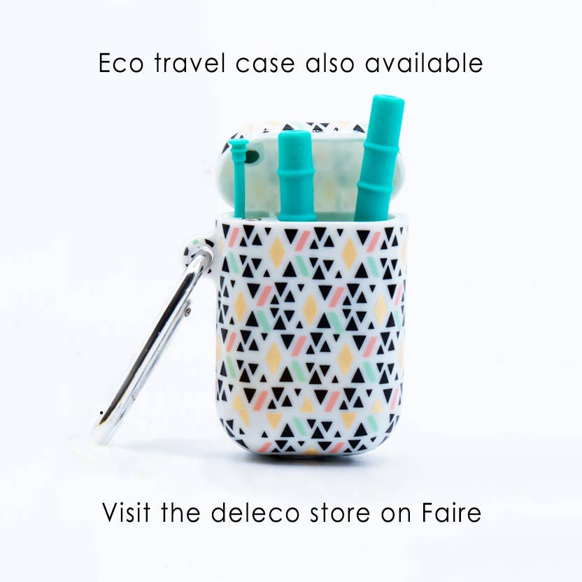 deleco – wholesale Drinking straw – Stylish Silicone Straw & Matching Cleaner - range of colours7