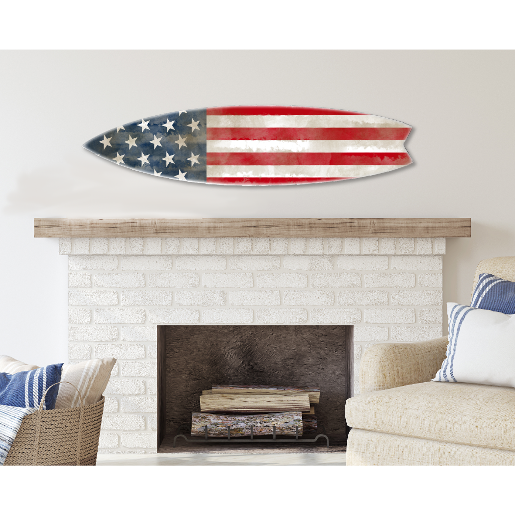 Jarmz Designs – Engroshandel 3D-vægkunst – SURFBRÆT VÆGDEKORATION USA-FLAG3