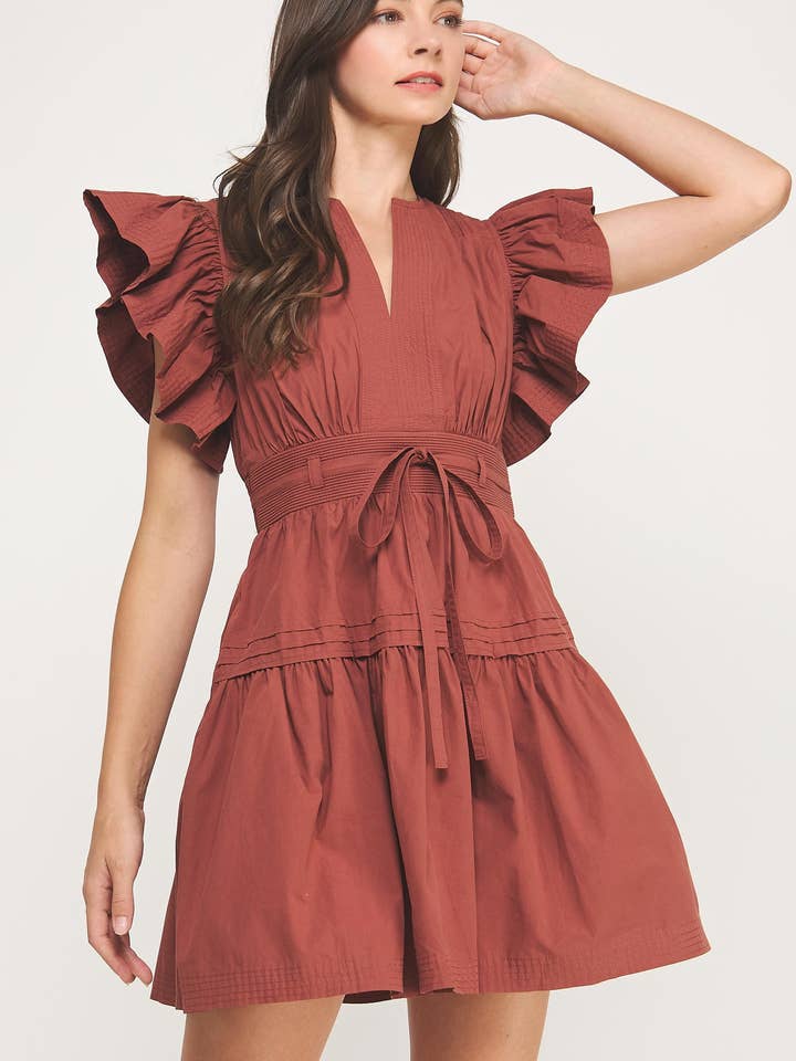 Poplin minikjole med flitterærmet for engroshandel hos Strut & Bolt