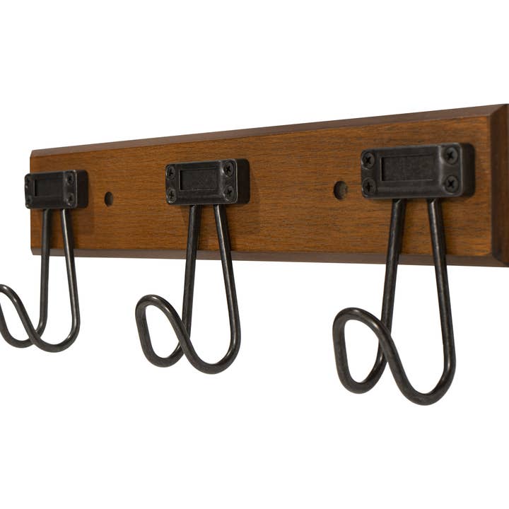 FH 16” Label Wall Mounted Hook Rack with 3 Hooks – Black for wholesale by FantasHome