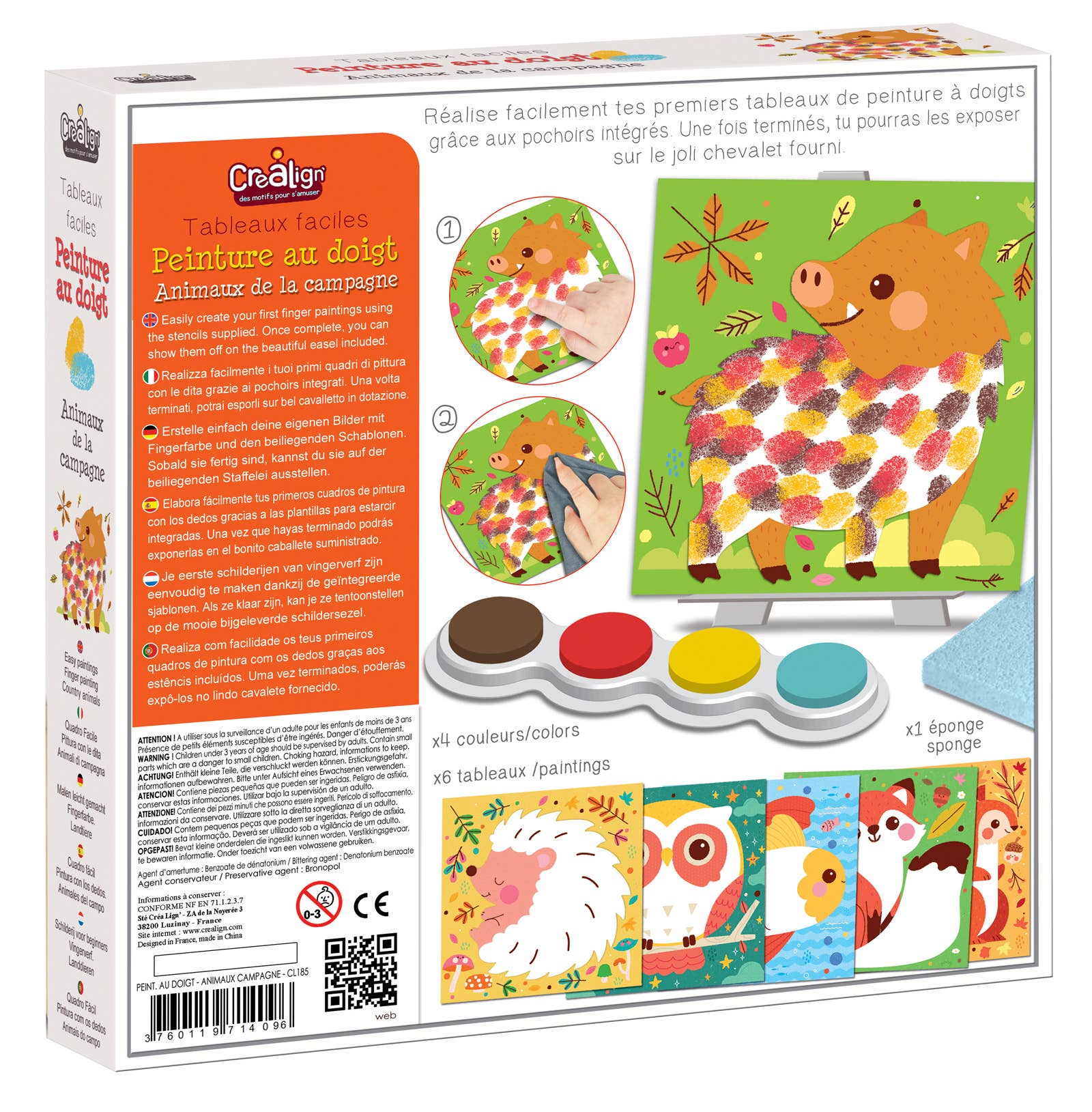 Créa Lign' - Wholesale Paint Set - Finger painting “Animals in the country”1