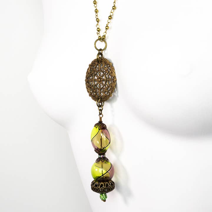 A Silk Purse - Wholesale Pendant/Charm Necklace - Darlene Venetian Bead Necklace