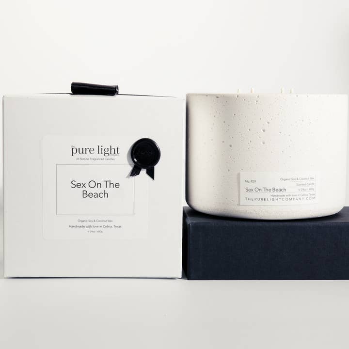 SEX ON THE BEACH Extra Large Concrete Candle for wholesale by The Pure Light Company