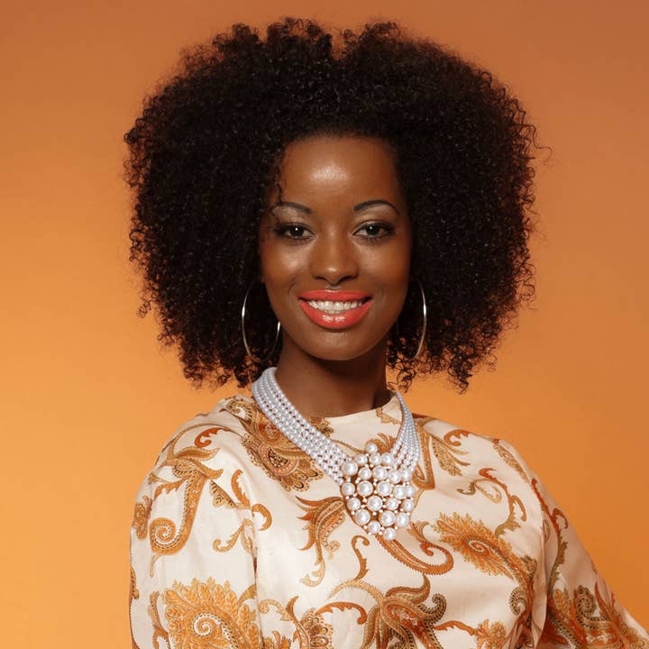 Cream 4 Line Cluster Pearl Necklace for wholesale by PinktownUSA