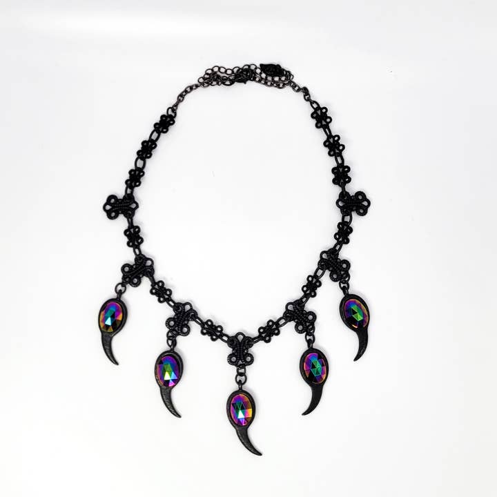 Black Rope & Claw Necklace for wholesale by Fizz