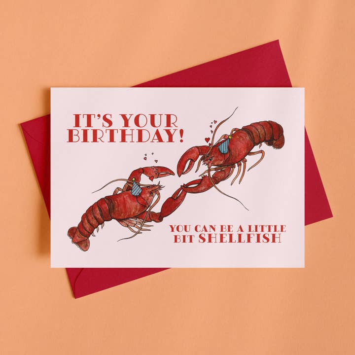 Carte Lobster Pun - Carte d'anniversaire Lobster pour la vente par Drawn to Nature