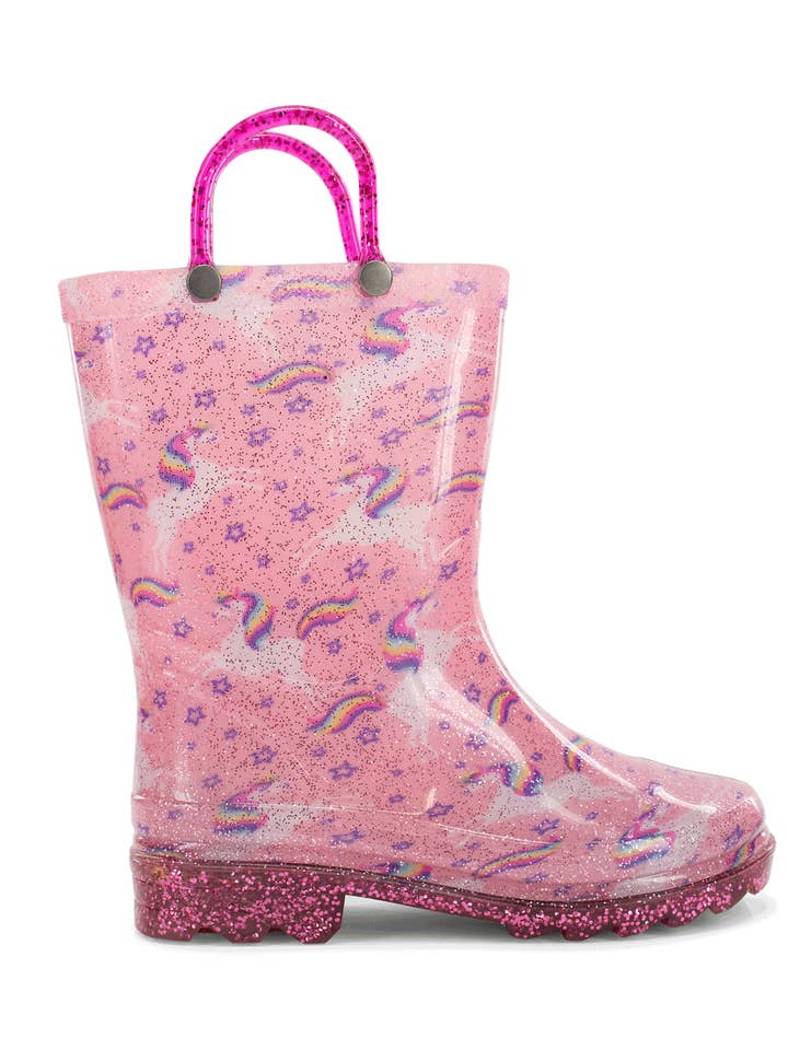 Kids Sparkle Unicorn Dreams Lighted Rain Boot - Pink for wholesale by Western Chief