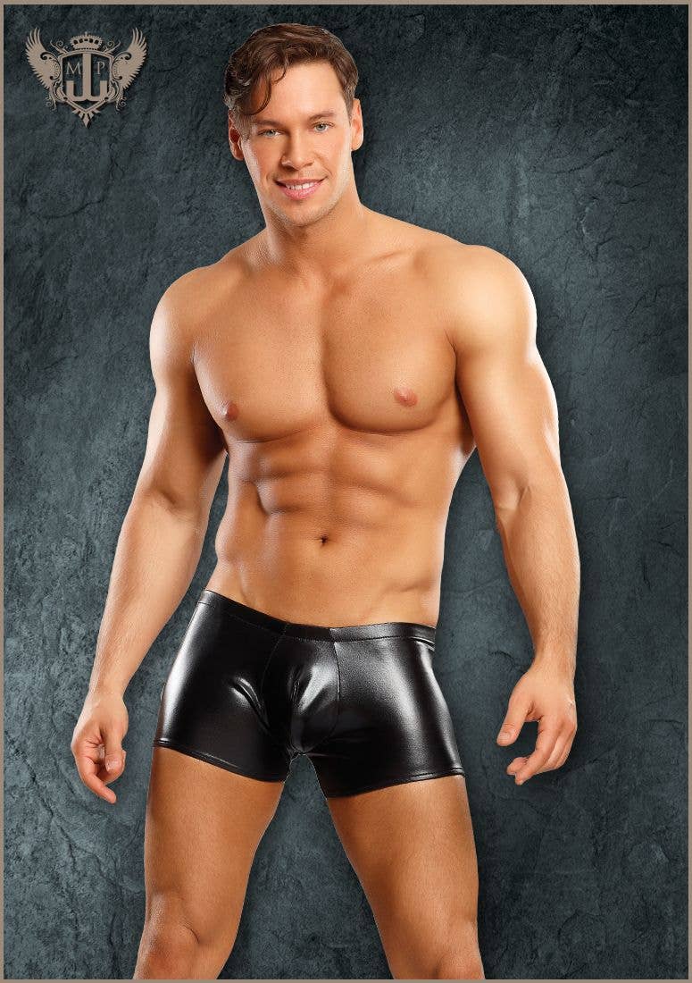 Black Male Power Liquid Onyx Pouch Short MP153003 for wholesale on Faire0