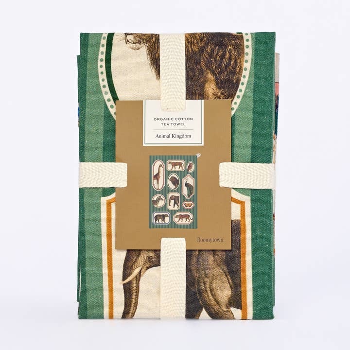 Organic Cotton Single Tea Towel - Animal Kingdom for wholesale by Roomytown Inc