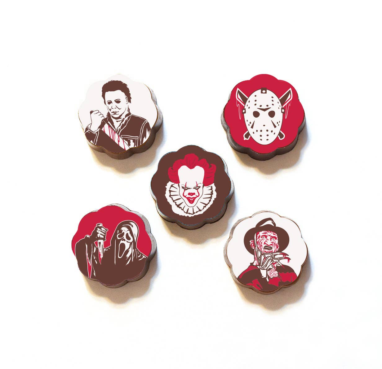Chouquette - Wholesale Chocolate Covered Sweets - HORROR MOVIE VILLAINS NOT JUST HALLOWEEN Chocolate Caramels