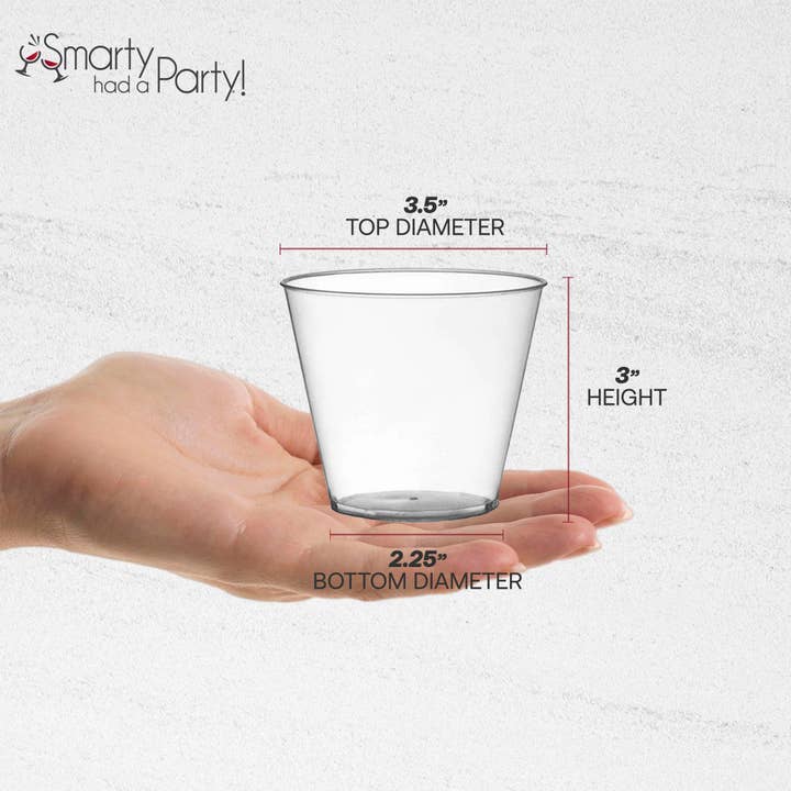 Smarty had a Party - Venta al por mayor Taza desechable - Vasos desechables de plástico transparente de 9 oz - 20 unidades