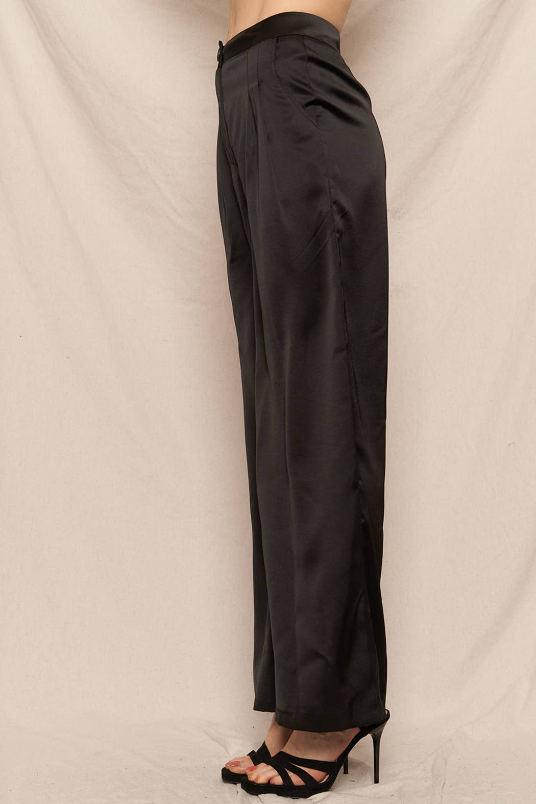 En Crème - Wholesale Pants - Women's - Satin Wide Leg Pants 1