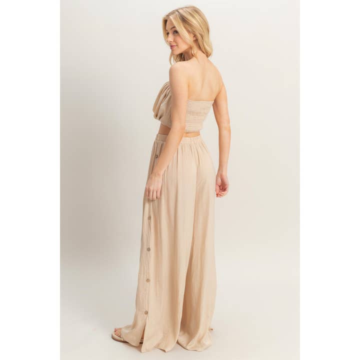HYFVE - Wholesale Top & Pant Set (NOT Loungewear) - Women's - HF25E001-SET-Ruched Top And High Waist Pants Set