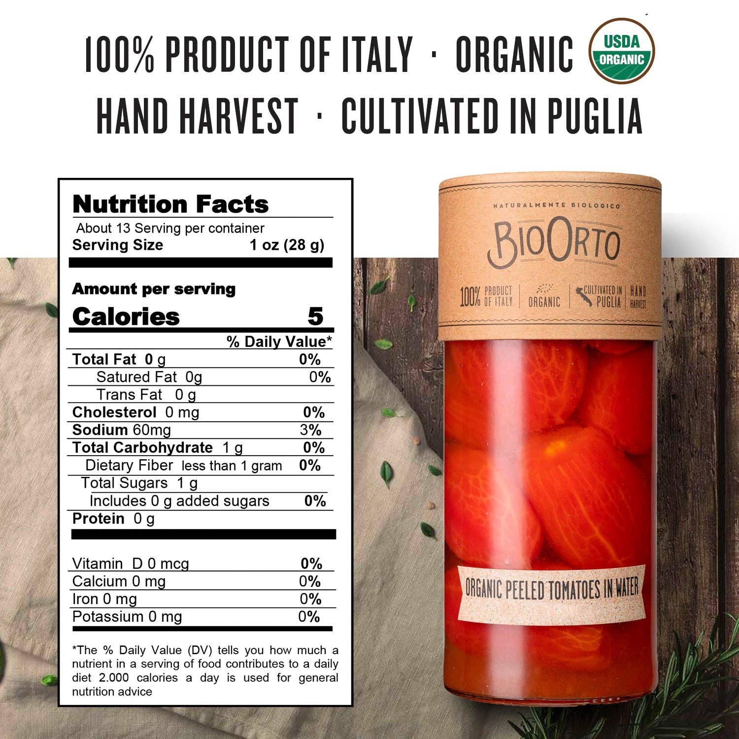 Ciao Imports - Wholesale Pasta Sauce - Bio Orto Organic Whole Peeled Tomatoes in Water (550g / 19.4oz)3