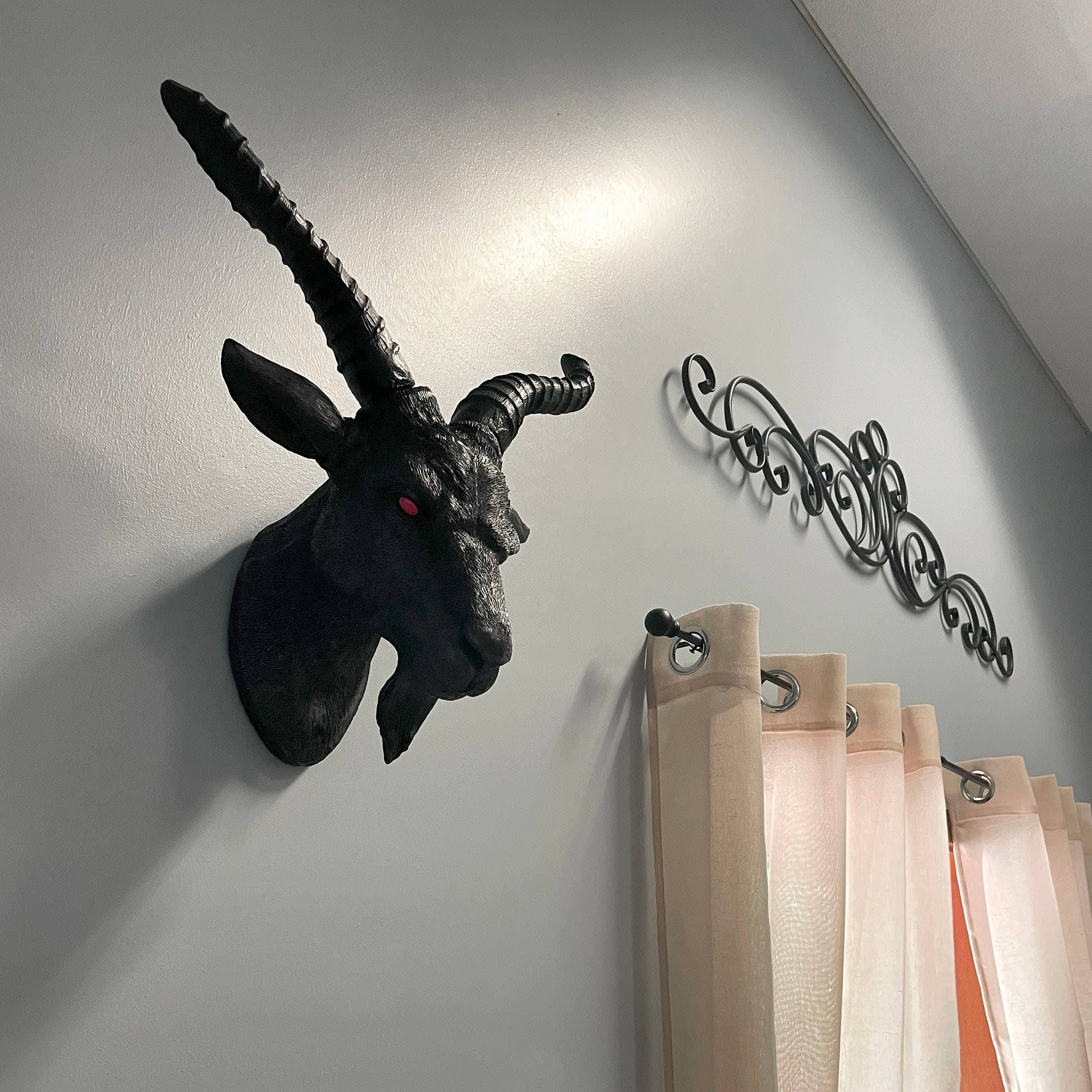 Zeckos - Wholesale Wall Accent - Black Baphomet Goat Head Sabbattic Occult Wall Hanging4