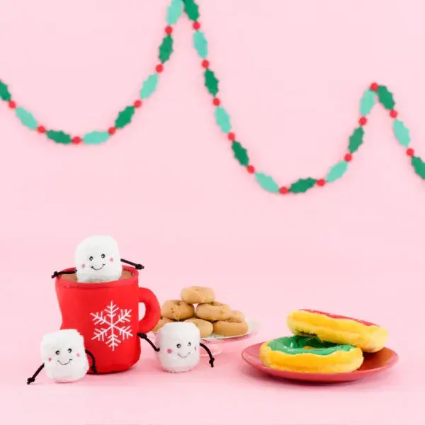 ZippyPaws - Wholesale Pet Plush Toy - Dog - Holiday Zippy Burrow - Hot Cocoa - Christmas Dog Toy3