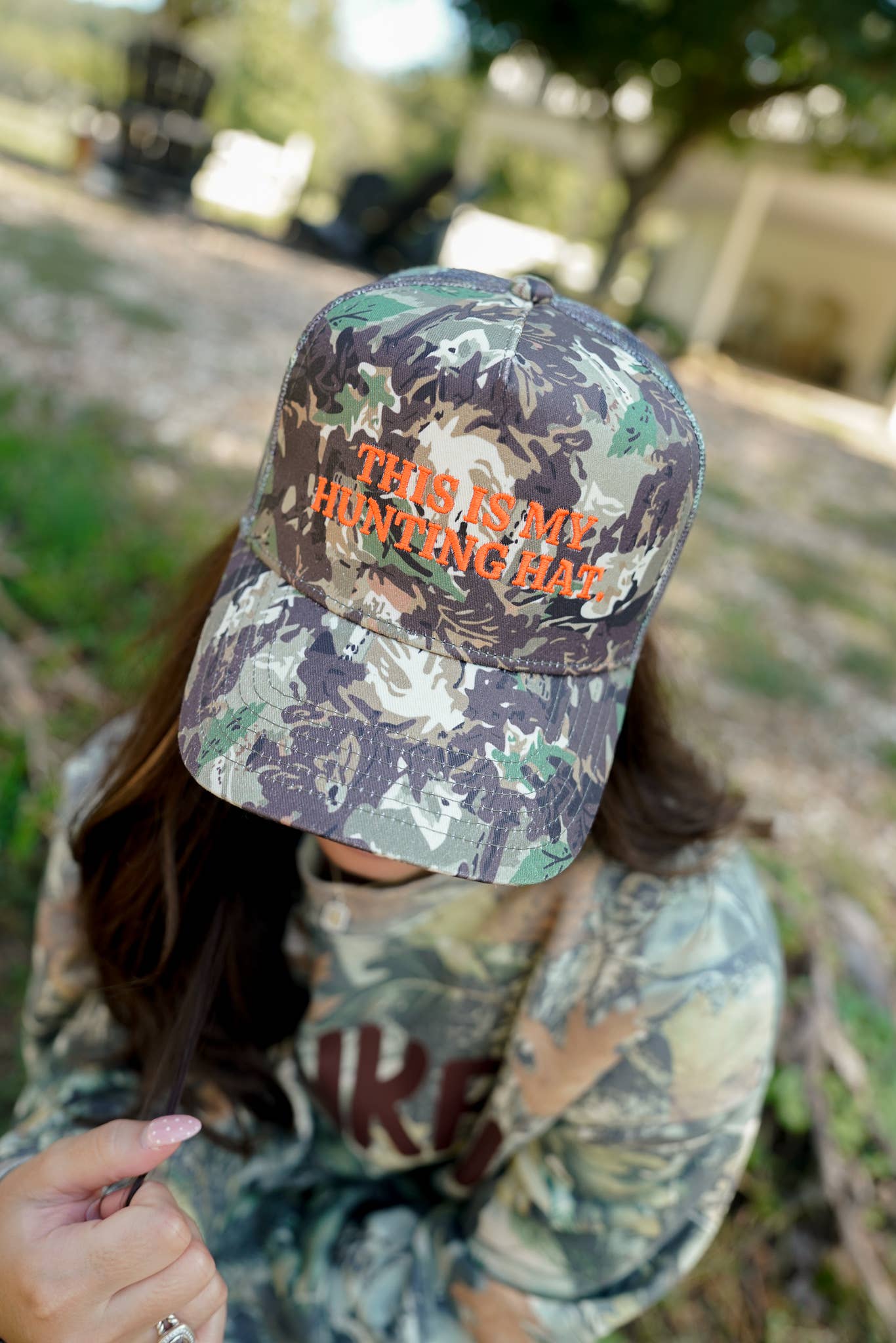 KENZKUSTOMZ - Vente Casquette de camionneur – femme - Ceci est mon chapeau de chasse. - Casquette camionneur camouflage4