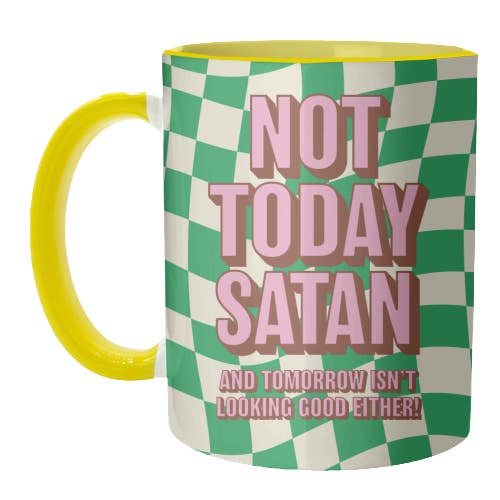 ART WOW – Caneca por atacado – Canecas 'Não Hoje Satan' de Claire Atwood4