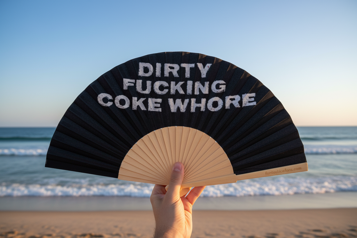 Fantastico Fans - Wholesale Opvouwbare waaier - Dirty Fucking Coke Whore waaiers van 23 cm1