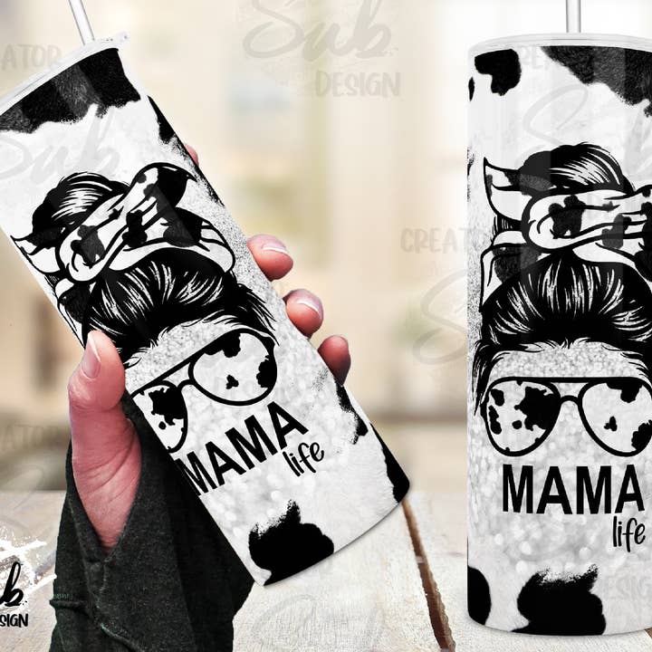 Cowprint Mama Tumbler for wholesale by Countryside Savage