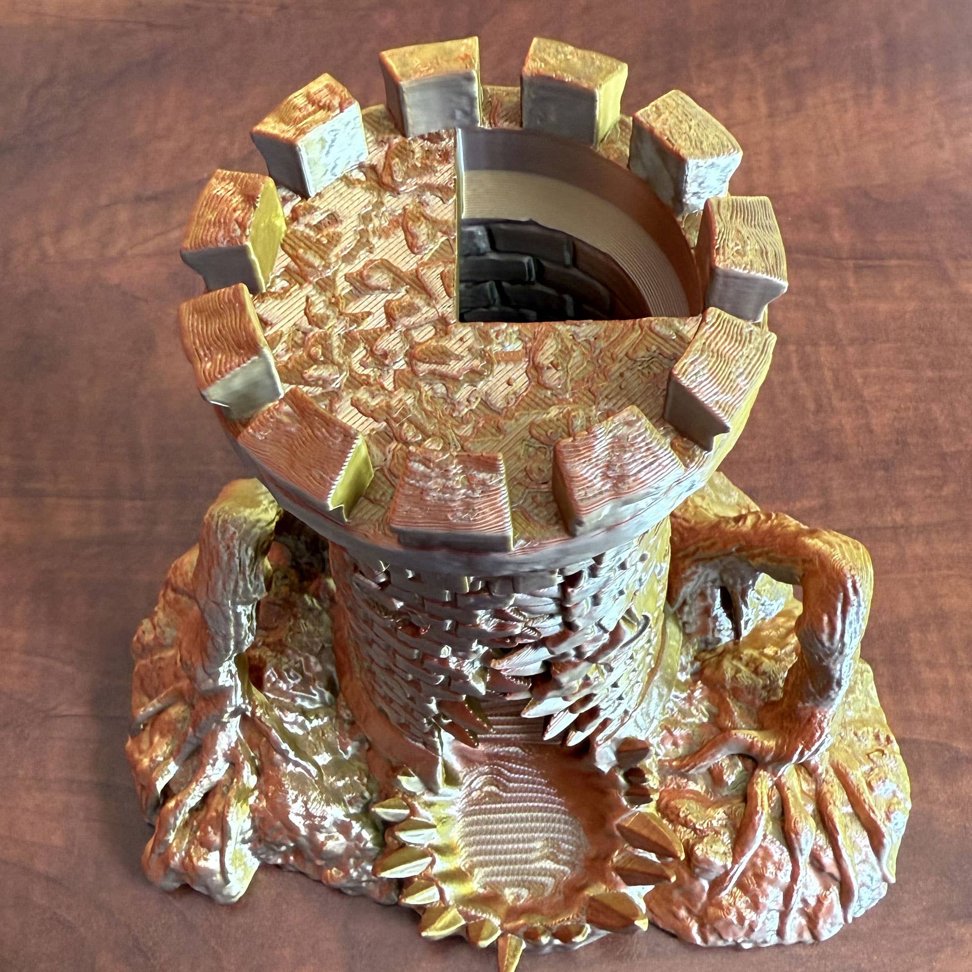 American Carver LLC - Wholesale Dice - Mimic Root Legs Dice Tower | TTRPG, D&D, Pathfinder, CoC6
