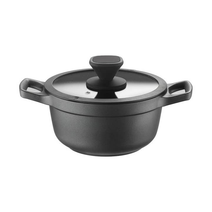 PRO høj aluminiumsgryde med non-stick belægning og låg for engroshandel hos Pintinox