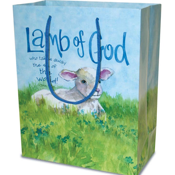 Mad Style - Wholesale Gift Bag - Gift Bag: Easter Lamb of God - Medium: scripture (6 pack)
