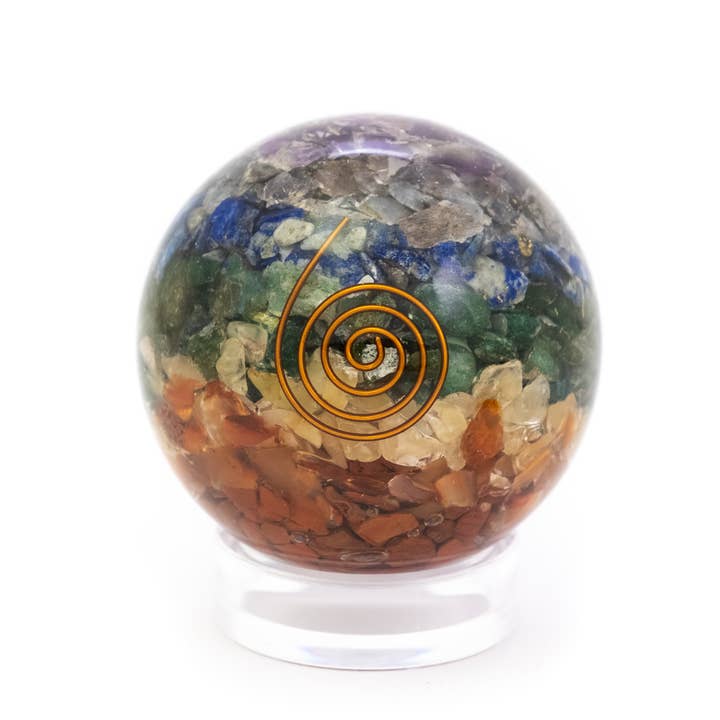 Orgone Chakra Sphere with Reiki Symbol (65mm) for wholesale by Holistic Trader