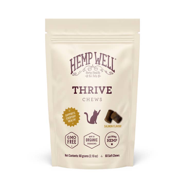 Hemp Well Thrive Cat Soft Chews - 60 count for wholesale by Hemp Well