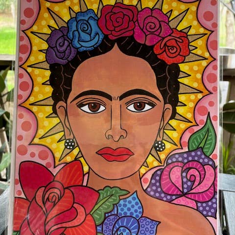12x16 Frida Flowers print for wholesale by Karen’s Cositas