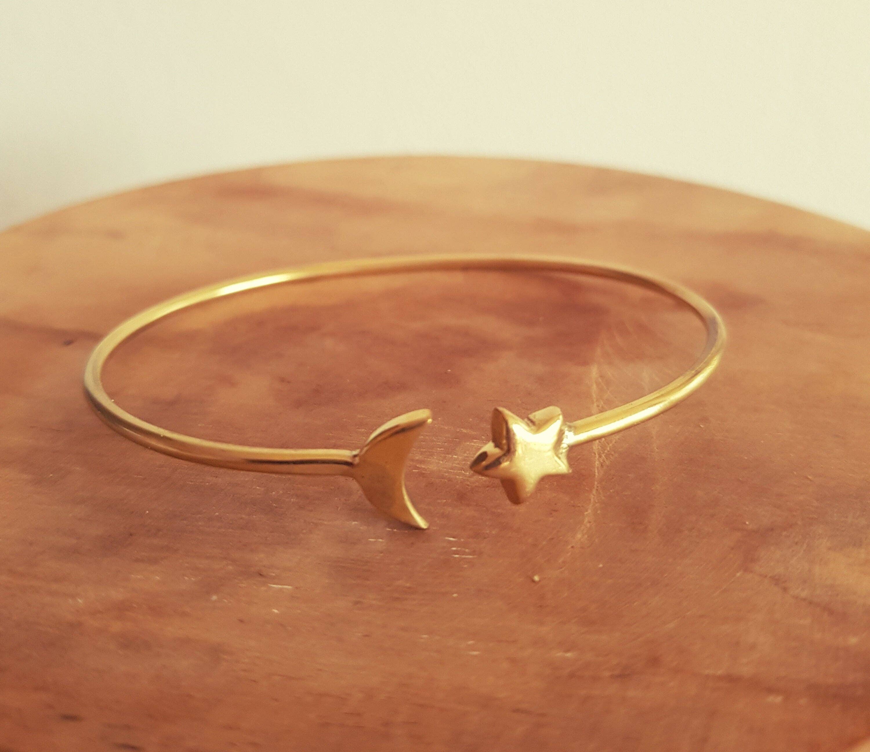 Kaali Boutique - Wholesale Cuff Bracelet - Star & Sun Bracelet / Bangle / Brass / Galaxy / Ethnic / Rustic / Bohemian / Hippie / Gypsy / Psy / Chic / Jewellery / Body / Adjustable2