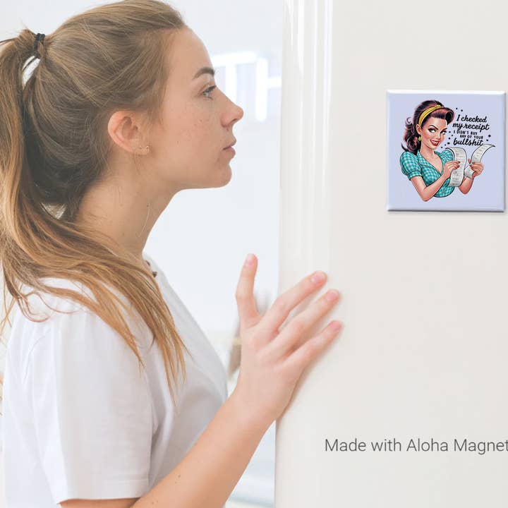 Made With Aloha Magnets,llc - Vendita all'ingrosso Calamite - Ho controllato il mio magnete ricevuta - Decorazione per frigorifero fatta a mano2