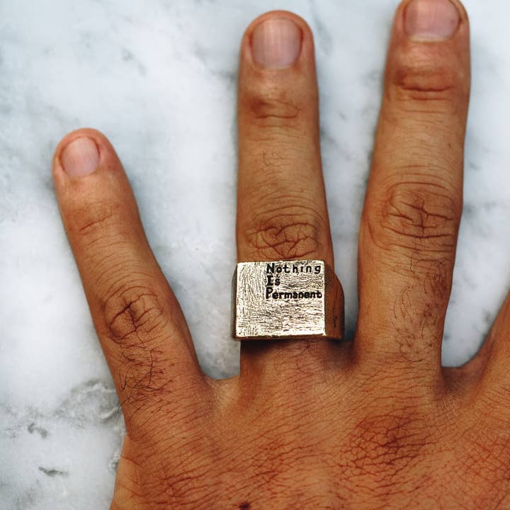 JewelryLab - Vente Anneau/bague à empiler - Bague permanente Nothing Is - Laiton