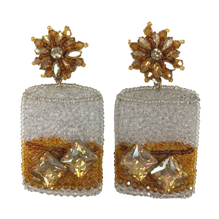 Whiskey glazen oorbellen voor wholesale door Allie Beads