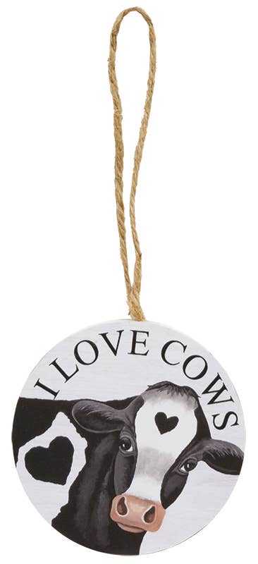 The Hearthside Collection – Großhandel Verzierungs-Set – Rundes Dekoelement mit Aufschrift „I Love Farm Animals“, 4 verschiedene5