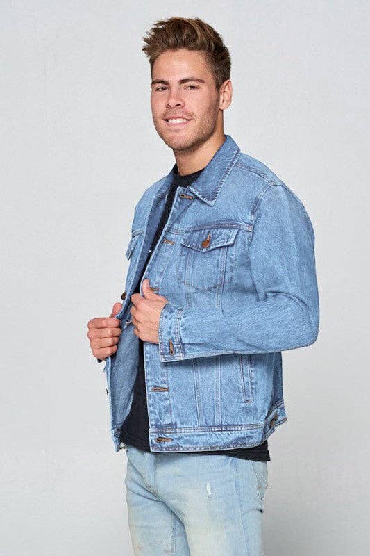 Light washed Men's Denim Jacket for wholesale on Faire1