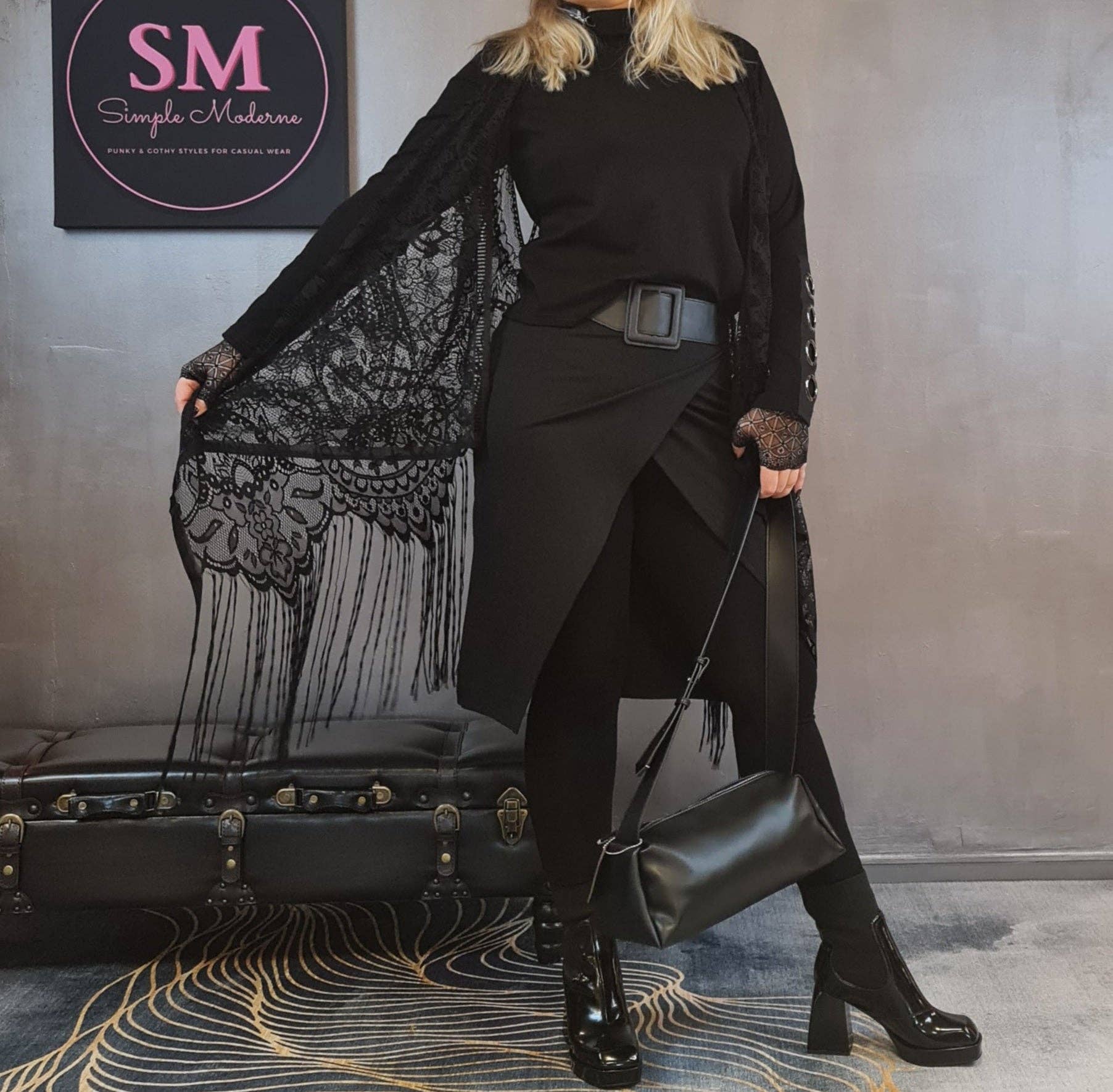 Simple Moderne - Wholesale Rok - Dames - Simple Moderne vintage punk legging met halve rok1