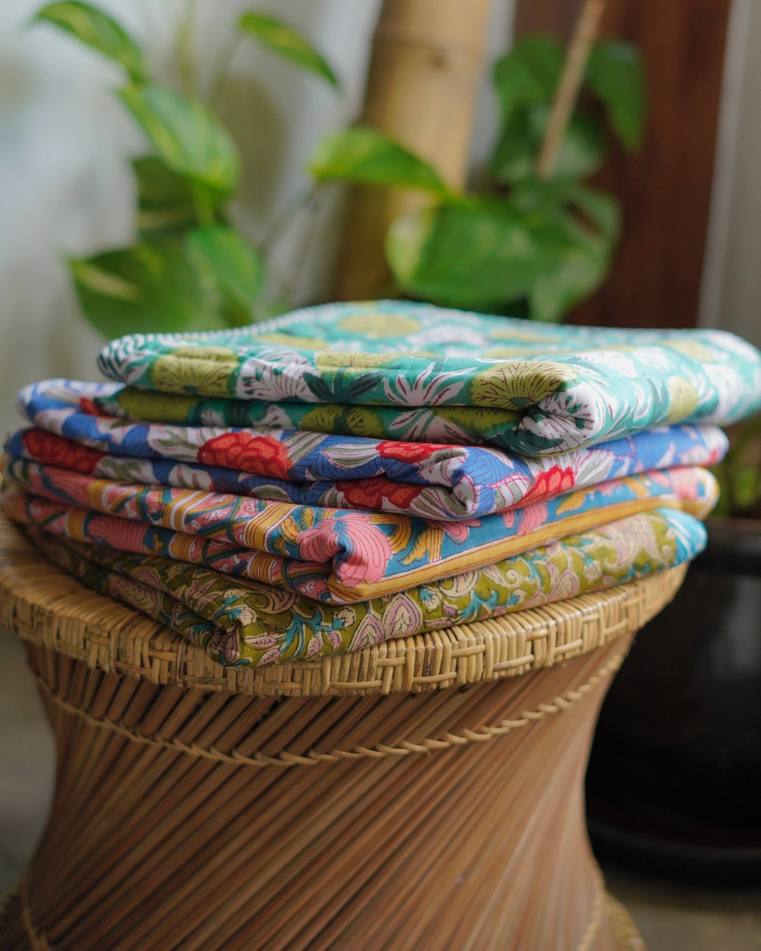 Annahmol - Wholesale Quilt - Kids & Baby - Wood Block Print Reversible Cotton Baby Blanket2